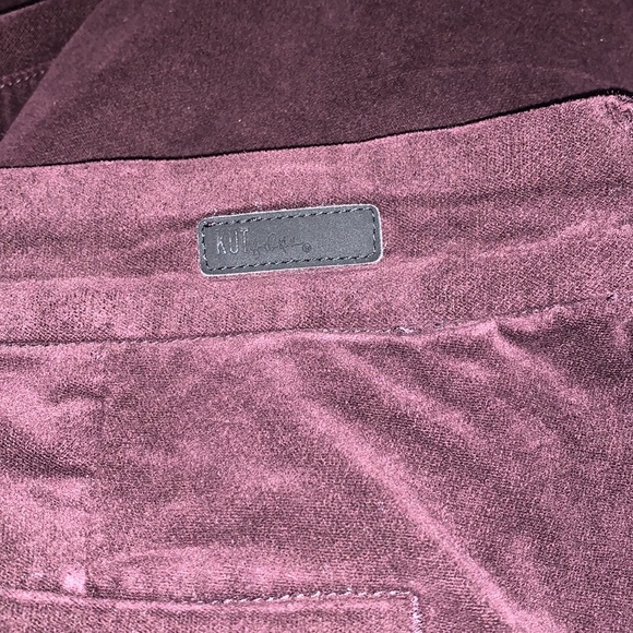 Kut from the Kloth Velveteen trouser velvet purple plum pants size 16 - Picture 11 of 16